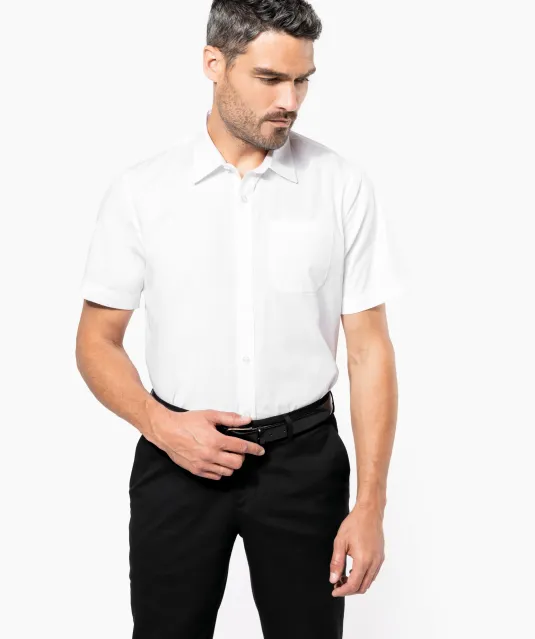 K543 - Heren poplin overhemd korte mouwen White