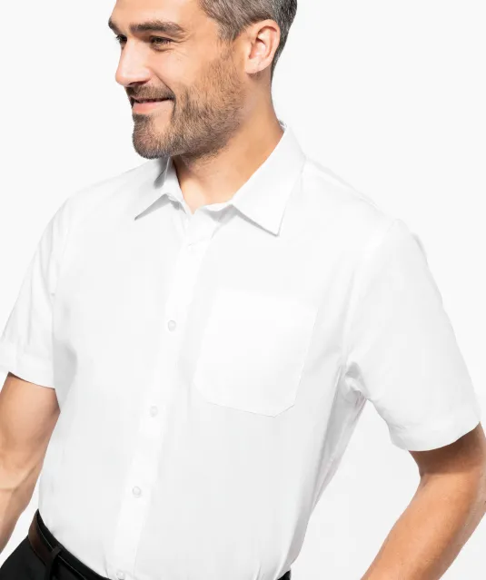 K543 - Heren poplin overhemd korte mouwen White
