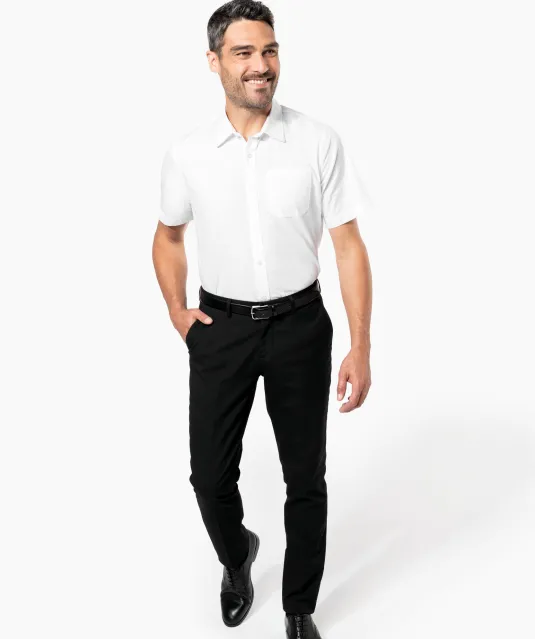 K543 - Heren poplin overhemd korte mouwen White