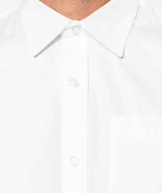 K543 - Heren poplin overhemd korte mouwen White
