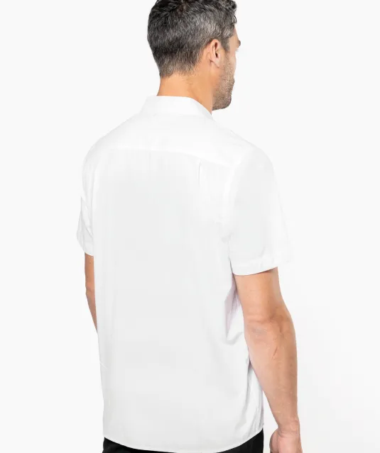 K543 - Heren poplin overhemd korte mouwen White