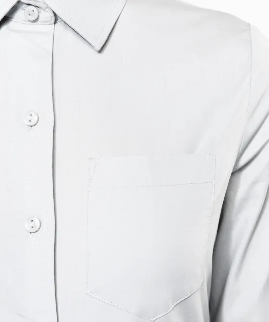 K542 - Dames poplin blouse lange mouwen White