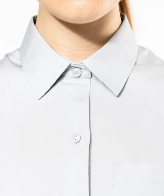 K542 - Dames poplin blouse lange mouwen White