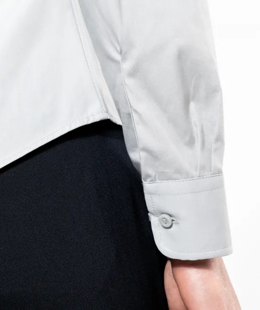 K542 - Dames poplin blouse lange mouwen White