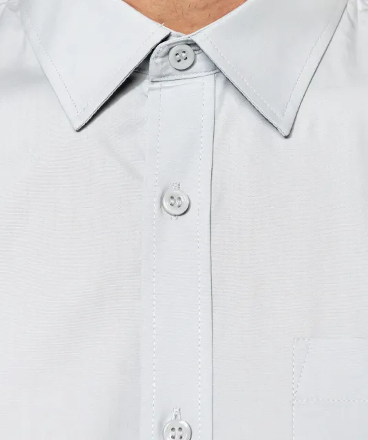 K541 - Heren poplin overhemd lange mouwen White
