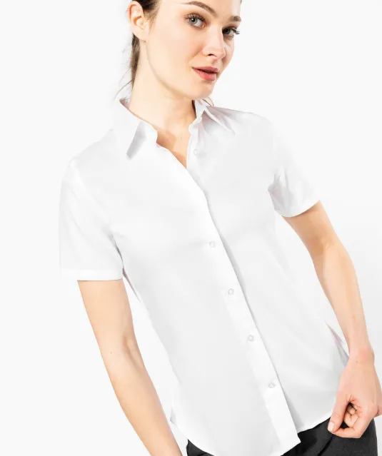 K540 - Dames non-iron blouse korte mouwen White