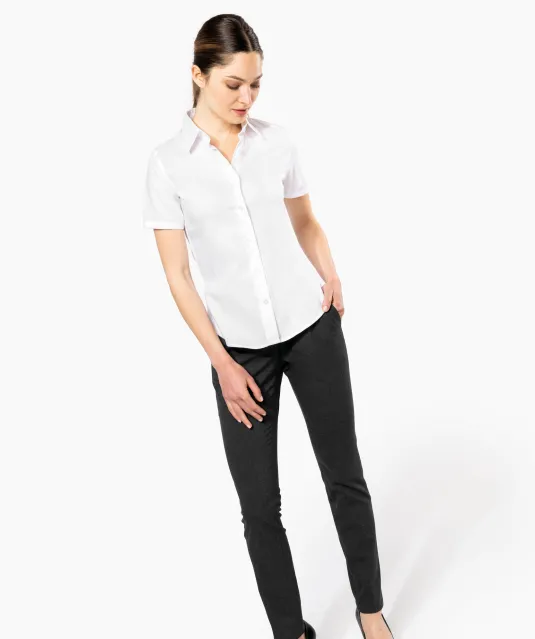 K540 - Dames non-iron blouse korte mouwen White
