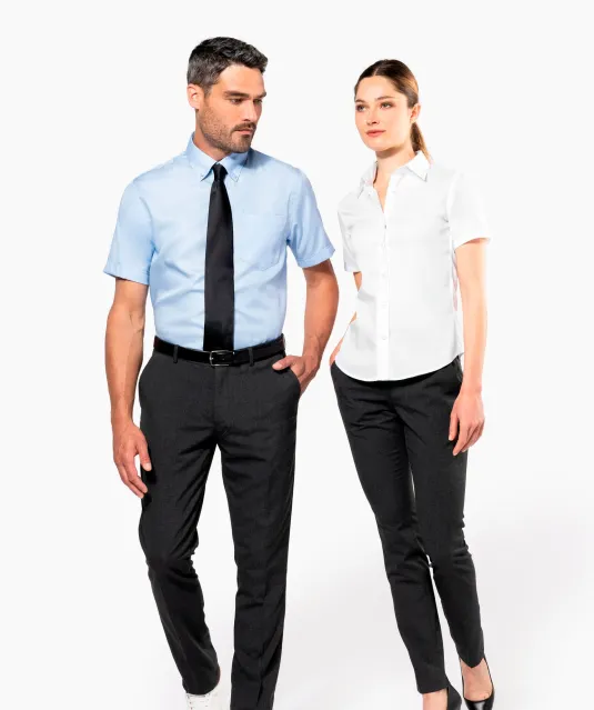 K539 - Heren non-iron micro sergé overhemd korte mouwen White