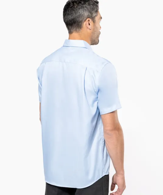 K539 - Heren non-iron micro sergé overhemd korte mouwen White