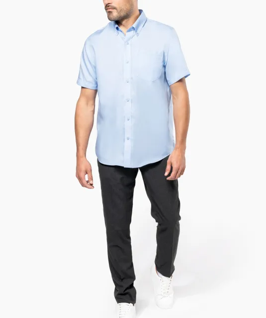 K539 - Heren non-iron micro sergé overhemd korte mouwen White
