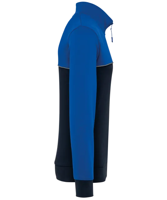 WK404 - Ecologische uniseks sweater met ritskraag Navy / Royal Blue
