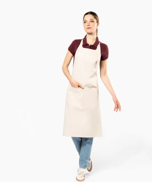 K885 - Katoenen schort met zak Dark Grey