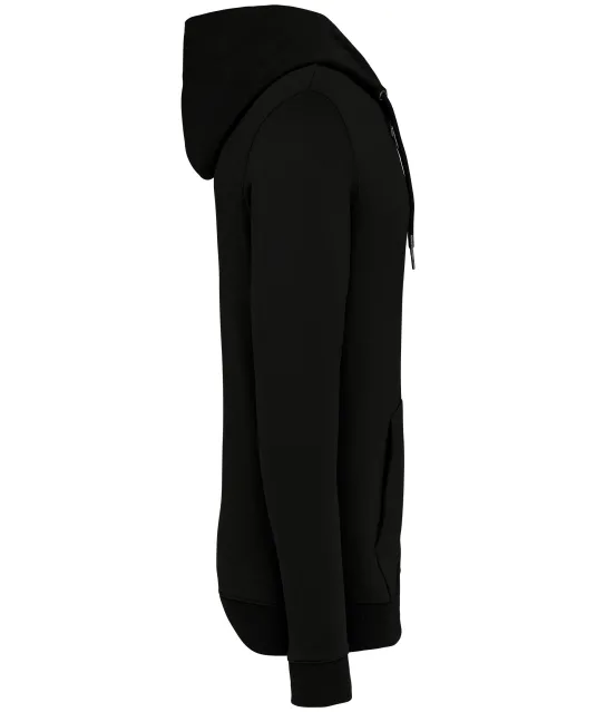 NS402 - Ecologische uniseks sweater met capuchon en rits Black