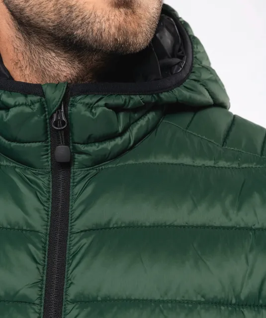 K6110 - Men's lightweight hooded padded jacket Black