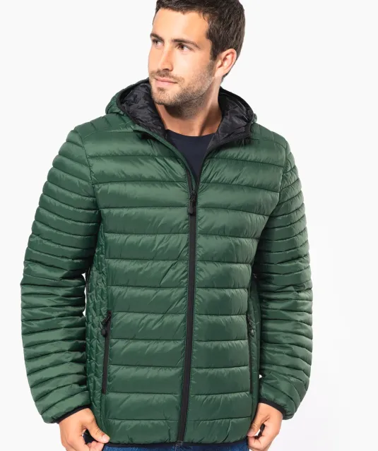 K6110 - Men's lightweight hooded padded jacket Black