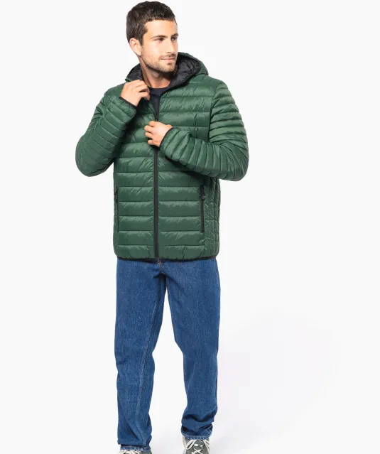 K6110 - Men's lightweight hooded padded jacket Black