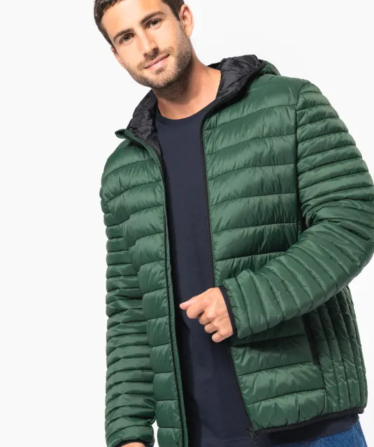 K6110 - Men's lightweight hooded padded jacket Black