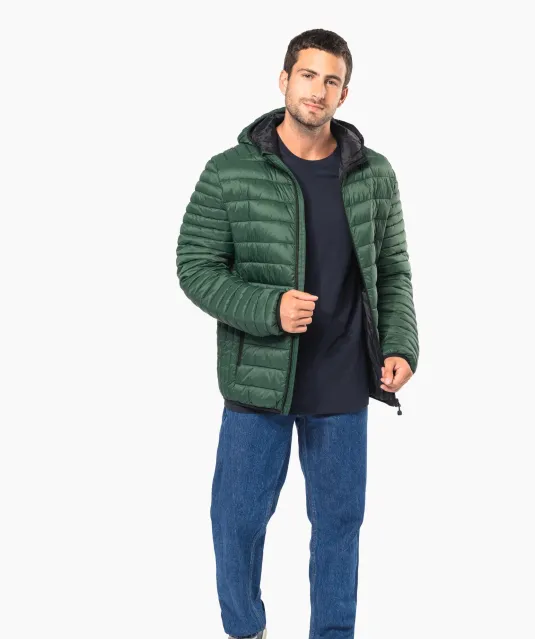 K6110 - Men's lightweight hooded padded jacket Black