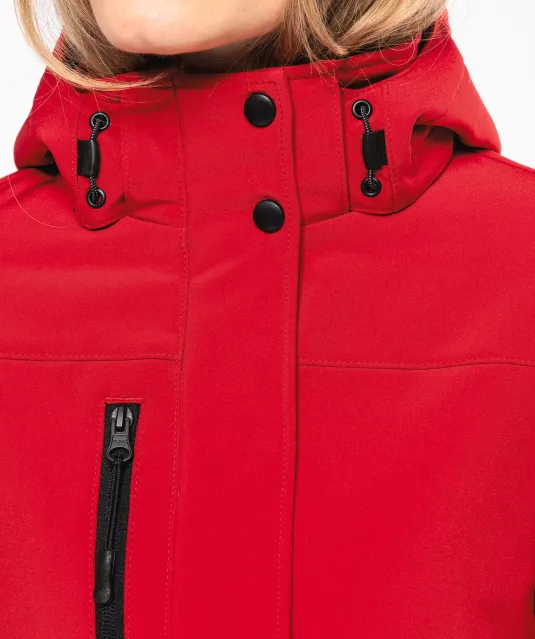 K651 - Gewatteerde softshell damesparka met capuchon Black