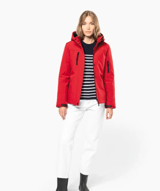 K651 - Gewatteerde softshell damesparka met capuchon Black