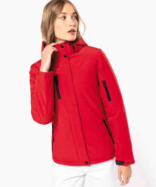 K651 - Gewatteerde softshell damesparka met capuchon Black
