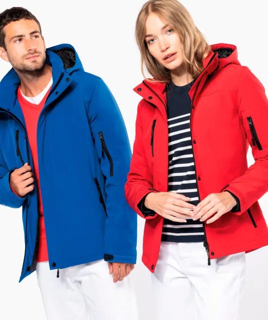 K651 - Gewatteerde softshell damesparka met capuchon Black
