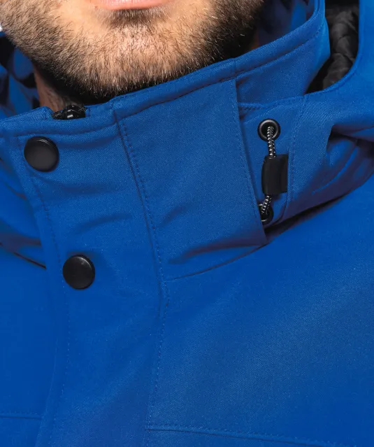 K650 - Gewatteerde softshell herenparka met capuchon Black