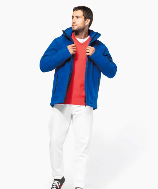 K650 - Gewatteerde softshell herenparka met capuchon Black