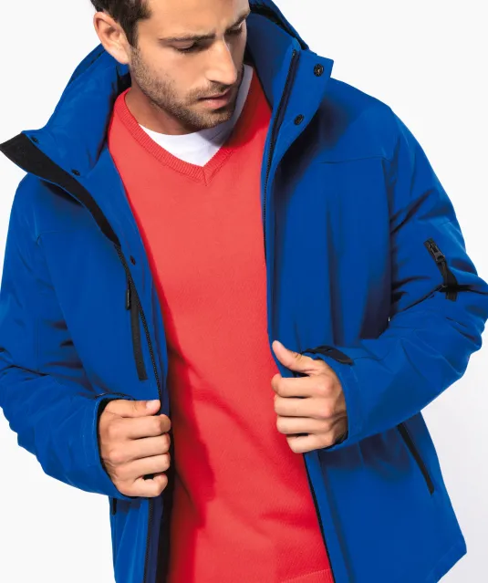 K650 - Gewatteerde softshell herenparka met capuchon Black