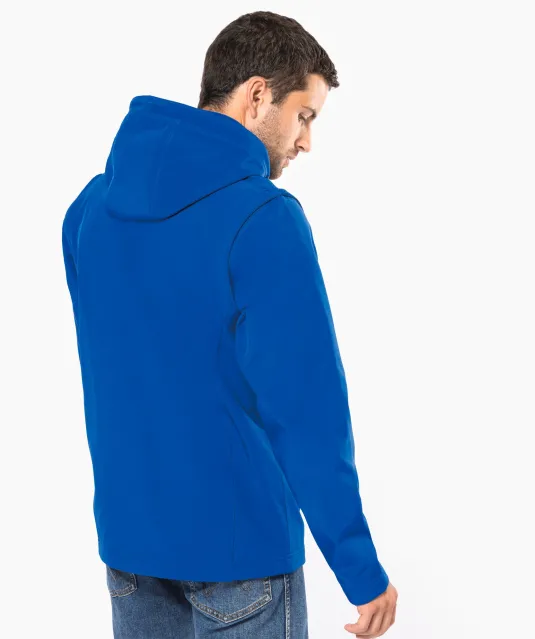 K422 - 3-laagse uniseks softshelljas met afneembare capuchon en mouwen Black