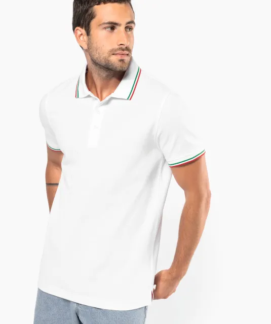 K250 - Polo korte mouwen Navy / Red / White