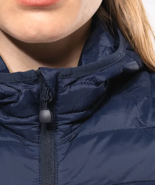 K6111 - Ladies' lightweight hooded padded jacket Black