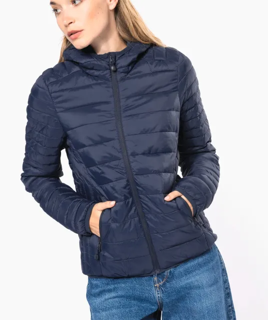 K6111 - Ladies' lightweight hooded padded jacket Black