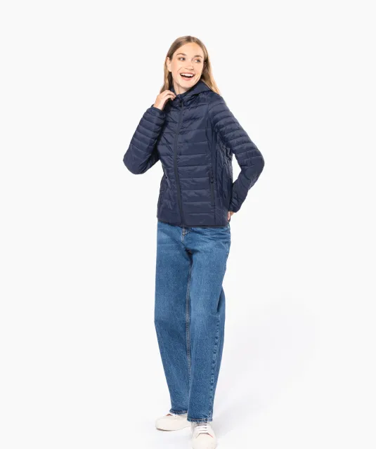 K6111 - Ladies' lightweight hooded padded jacket Black