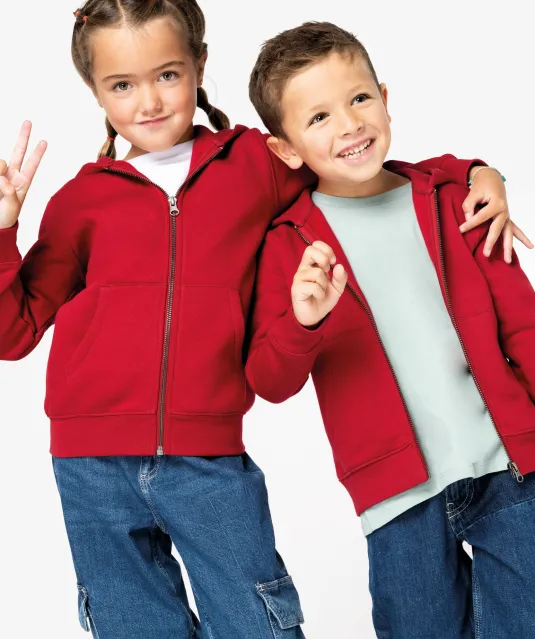 NS405 - Ecologische kindersweatvest met capuchon Black