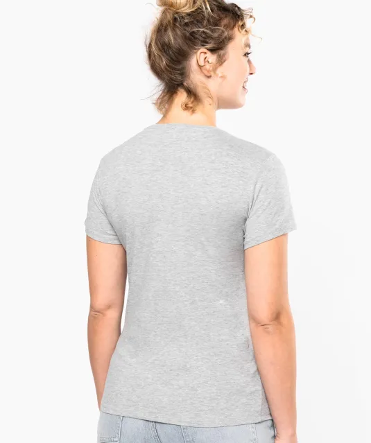 K3015 - Dames-t-shirt V-hals korte mouwen White