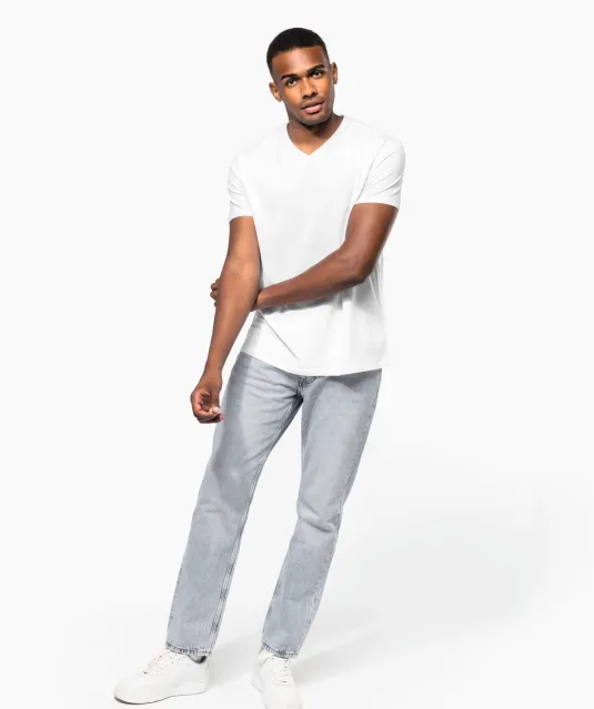 K3014 - T-shirt korte mouwen V-hals White