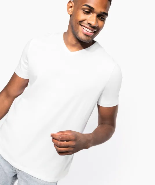 K3014 - T-shirt korte mouwen V-hals White