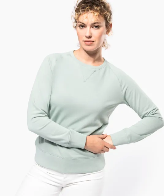 K481 - Damessweater BIO ronde hals raglanmouwen French Navy Heather