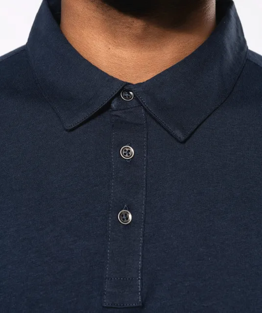 K264 - Herenpolo lange mouwen van jersey Black
