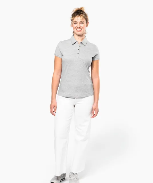 K263 - Damespolo korte mouwen van jersey White