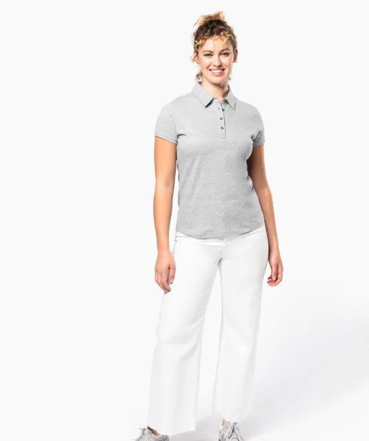 K263 - Damespolo korte mouwen van jersey White