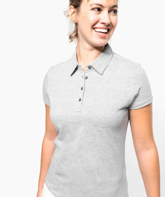 K263 - Damespolo korte mouwen van jersey White
