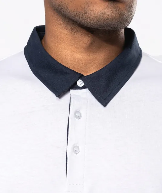 K260 - Tweekleurige herenpolo jersey Black / Dark Grey Heather