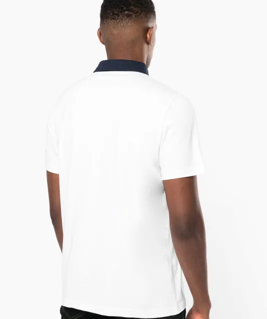 K260 - Tweekleurige herenpolo jersey Black / Dark Grey Heather
