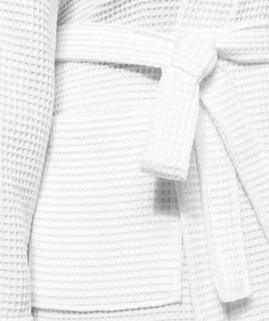 K122 - Kimono Badjas Honinggraatstructuur White