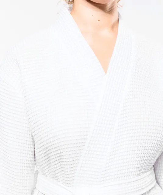 K122 - Kimono Badjas Honinggraatstructuur White