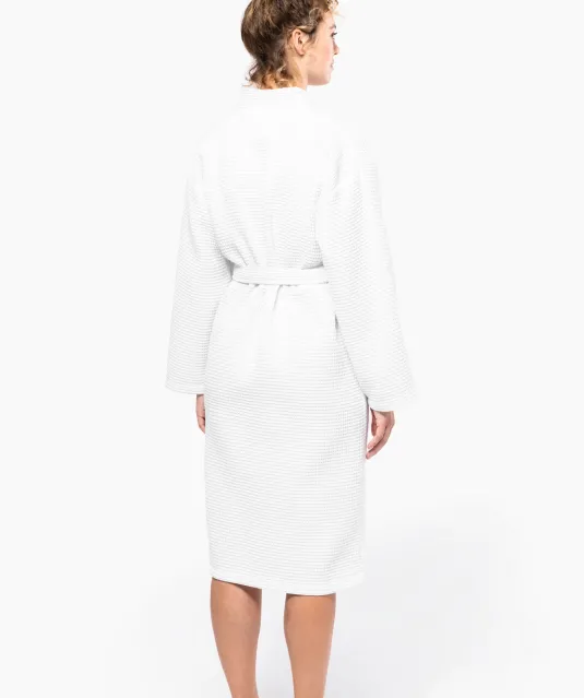 K122 - Kimono Badjas Honinggraatstructuur White