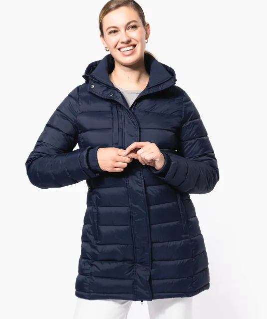 K6129 - Lichte damesparka met capuchon Black