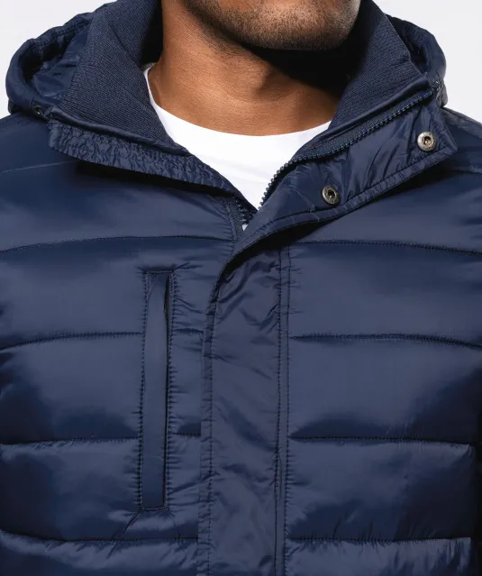 K6128 - Lichte herenparka met capuchon Black